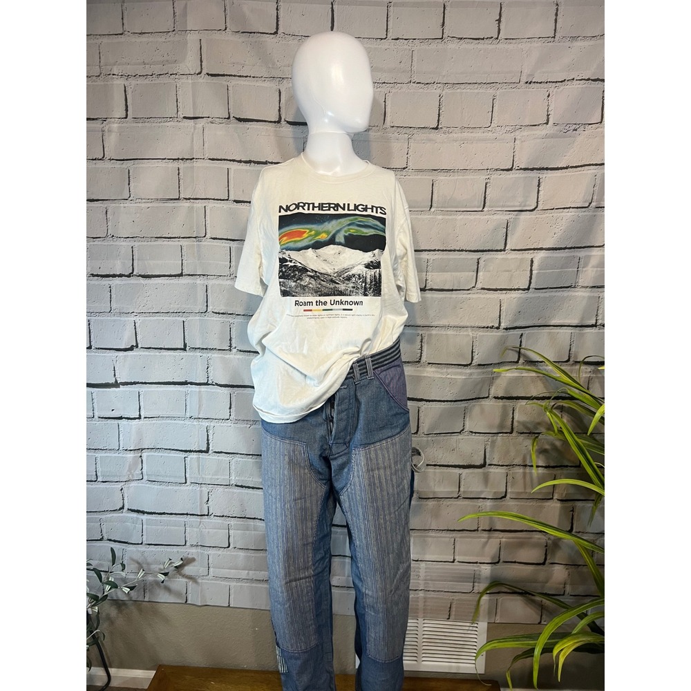 Unisex BUNDLE Patchwork Jeans Northern Lights Shirt Medium Hemp Crossbody Bag